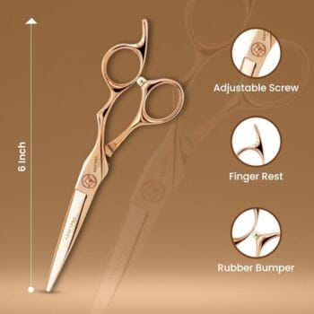 KRAFTPRO REINVENTED Roseline Salon Hair Cutting Scissor Gold Finish