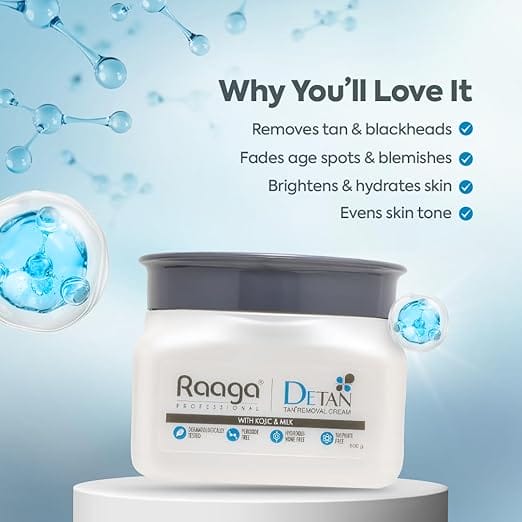 Raaga Professional De-Tan Removal Cream Kojic & Milk - 500 Gm