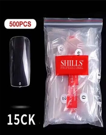 Shills Professional PKT 500pcs Full Cover Tips-Clear