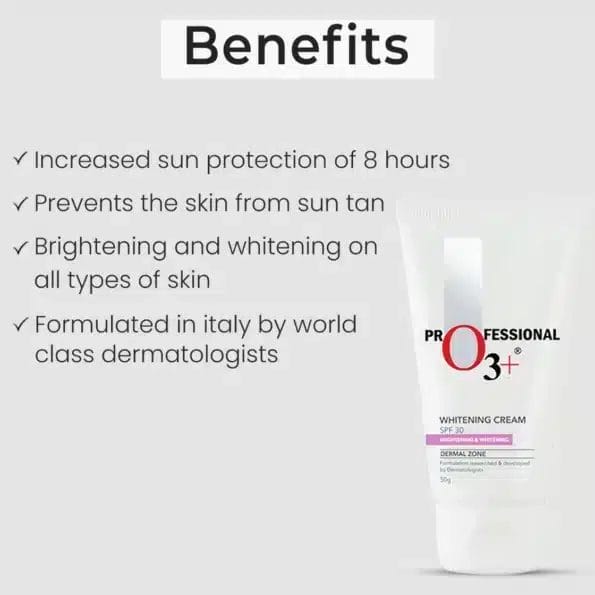 O3+ Whitening Cream SPF 30 Sunscreen Brightening & Whitening