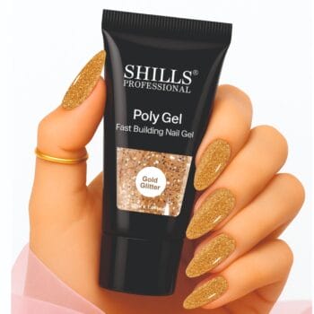 Shills Professional POLY GEL Fast Building Nail Gel - Gold Glitter
