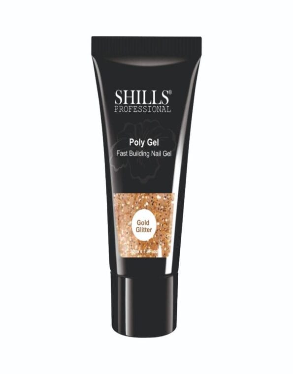 Shills Professional POLY GEL Fast Building Nail Gel - Gold Glitter