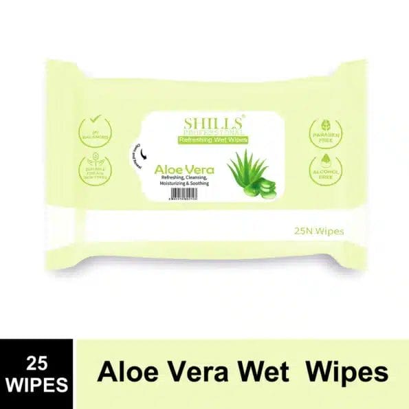 Shills Professional Makeup Remover Wet Wipes Aloe-vera - 25Pcs