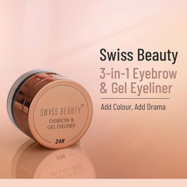 Swiss Beauty Waterproof Eyebrow & Gel Eyeliner 2 In 1 Black